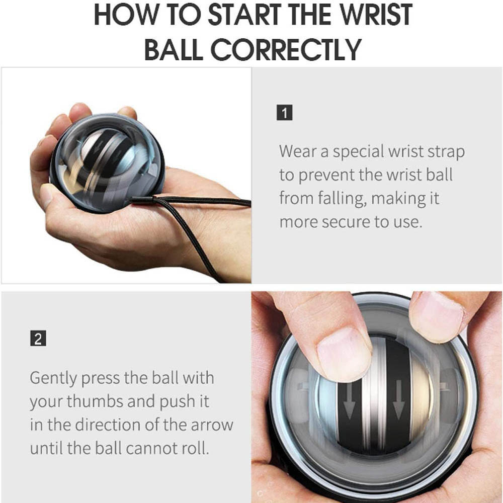 Hand Strengthener Fitness Autostart Powerball Exercise Machine Power Ball Gyroscope Gym Expander Wrist Weights Gyro Equipment