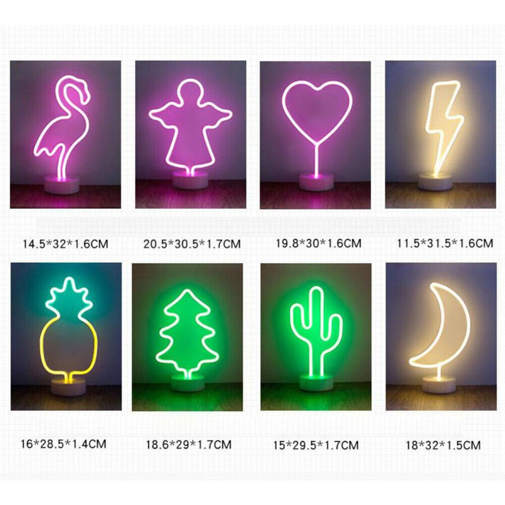 Kaktus lys led neon vegglampe batteri neon lys skilt flamingo kokosnøtt måne lampe for hjemmet barnerom festlig jul