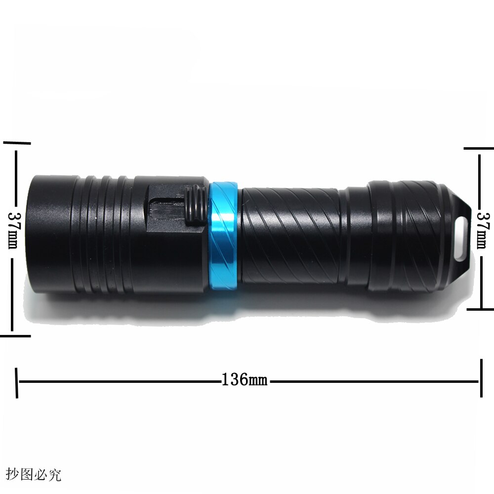 5000Lm XM-L2 Waterdicht Duik Onderwater 80 Meter LED Duiken Zaklamp Fakkel Lamp Licht Camping Lanterna Met Traploos dimmen