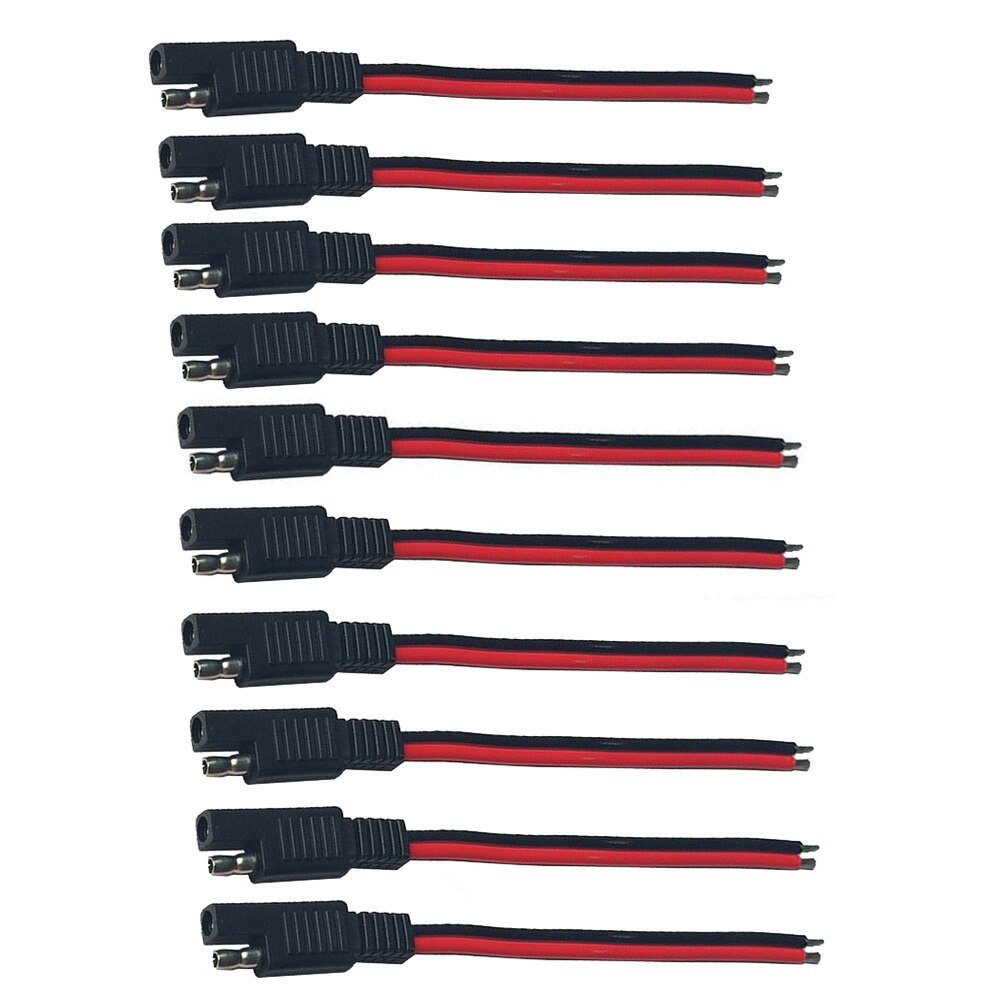 5PCS 15CM SAE 2 Pin Quick Connector Disconnect Plug 14AWG SAE Extension Cable Wire Harness for Motorcycle Generator Solar Panel: 10PCS