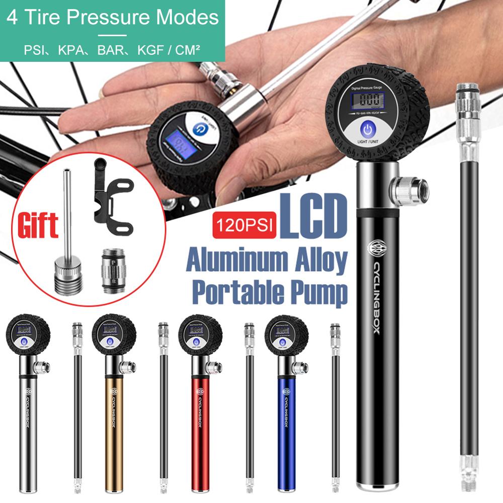 Mini Fahrrad Pumpe Mit 4 Manometer 120 PSI Hand Radfahren Pumpe Presta und Schrader Ball Road MTB Reifen Fahrrad pumpe dopshipping