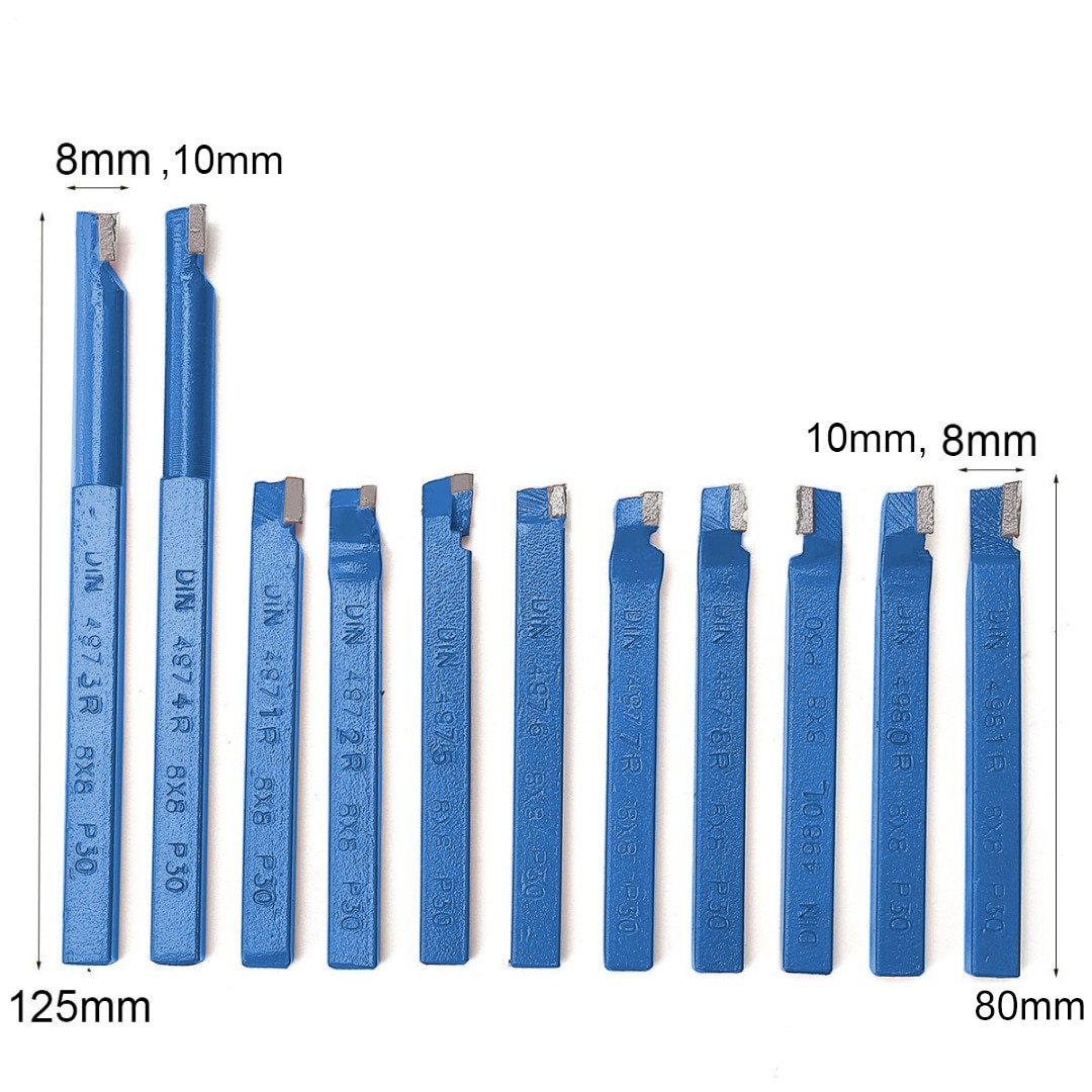 11Pcs Metal Carbide Cnc Draaibank Gereedschap Carbide Gesoldeerde Getipt Cutter Tool Bit Snijden Set Kits Lassen Draaien Gereedschaphouder