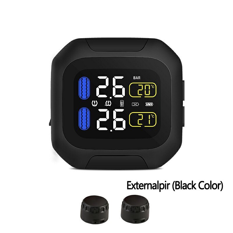 TPMS – capteur de pression des pneus de Moto sans fil, système de surveillance, capteur interne/externe, affichage LCD