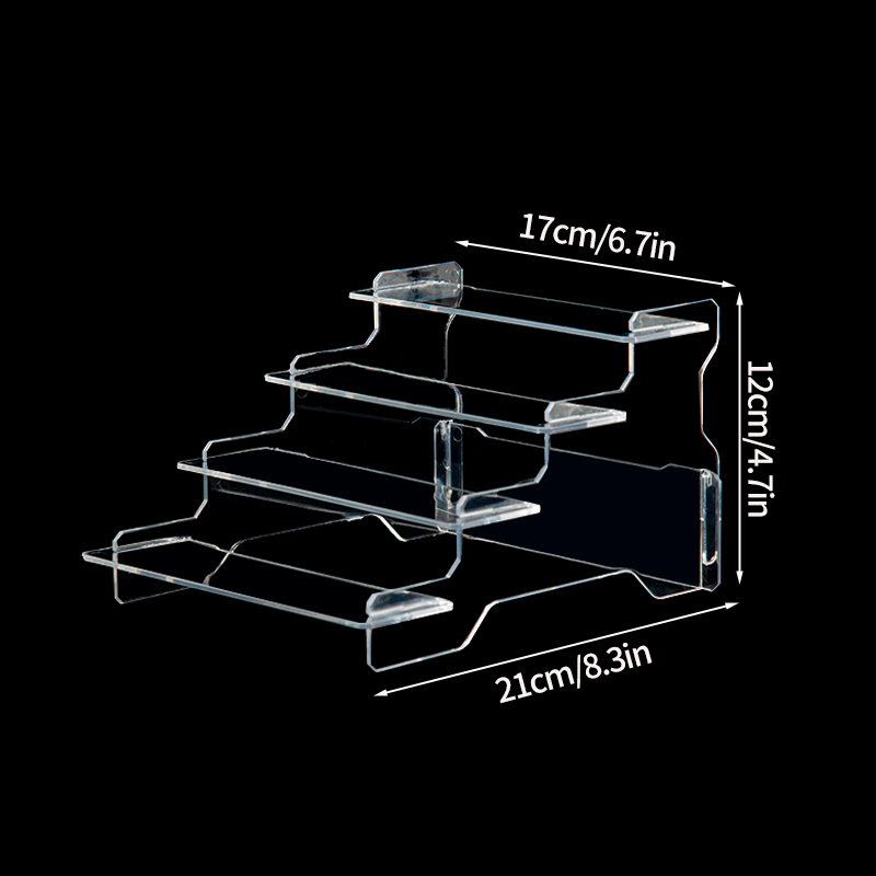 1-3 Tier Acrylic Display Stand Rack Transparent Display Riser Storage Racks Cupcake Dessert Perfume Doll Figures Organizer Shelf