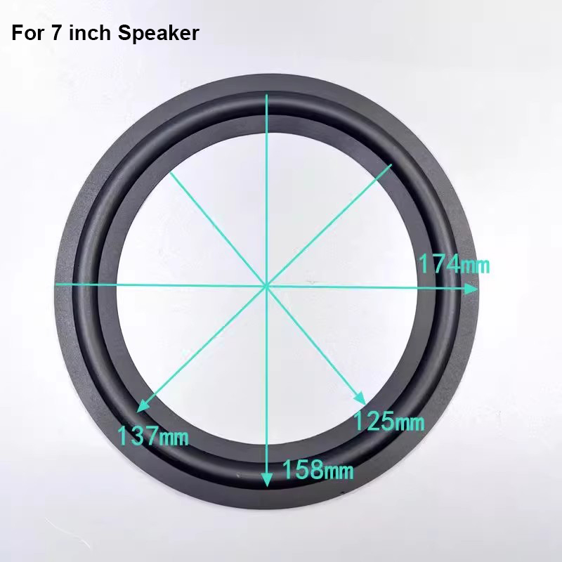 2x6,5"/7"/8" calowy głośnik gumowy składany pierścień krawędziowy naprawa głośnika niskotonowego boczne koło otaczać części zamienne 153mm-195mm/6,02"-7,68": BIAŁY