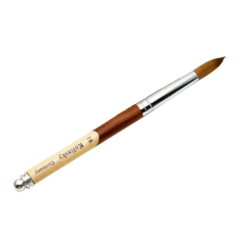 Acrylic Crimped Nail Brush Nail Art Brush With Acrylic Handle: Light Yellow