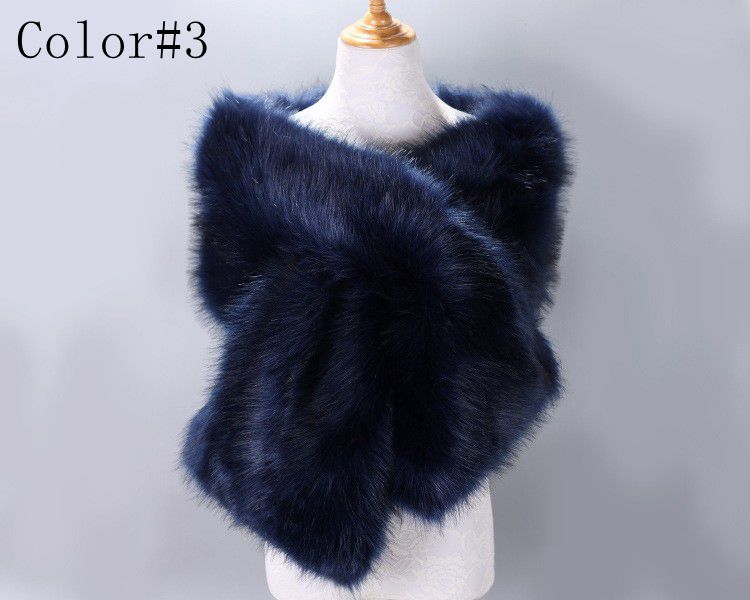 42 kleuren 165 * 28 cm bruin namaakbont bruiloft sjaal vrouw partij stola bruid cape mantel winter bruids wrap bolero accessoire voorraad: Rood