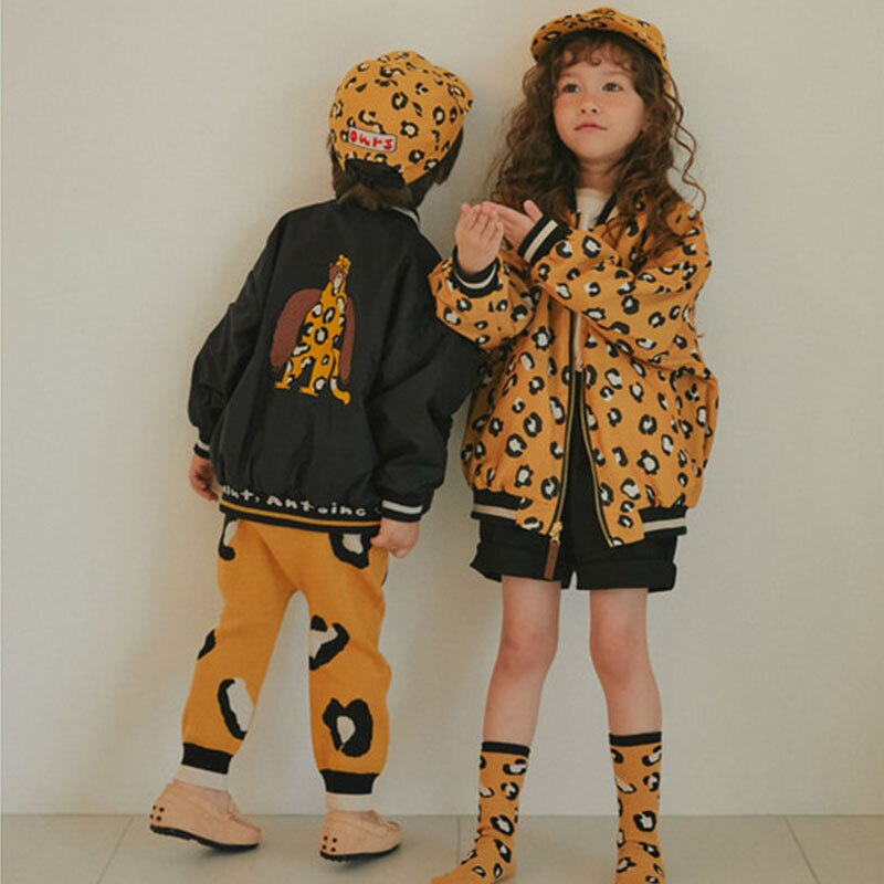 Enkelibb korea merk kinder denim hoed luipaardpatroon kinderhoeden europese en amerikaanse stijl kinder stijlvolle hoeden