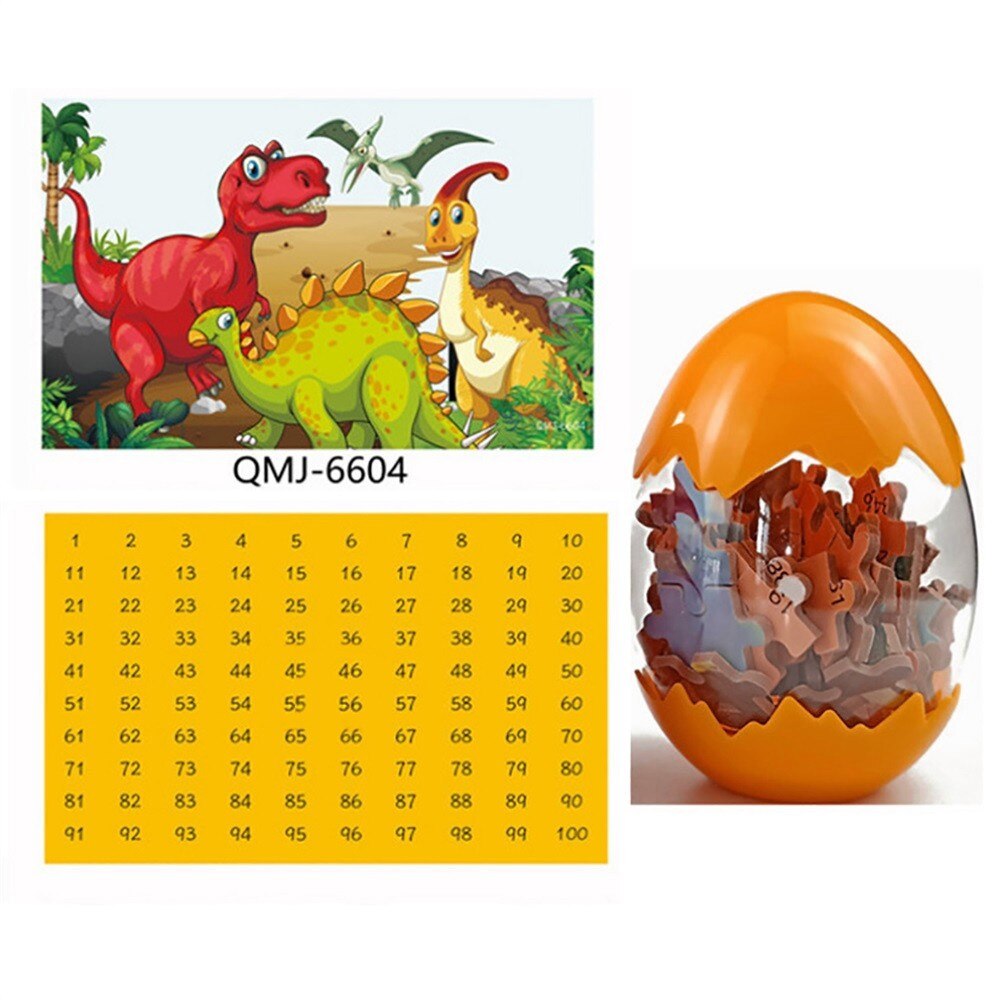 Dinosaur Puzzle Wooden Puzzles 60 Pieces Puzzles Egg Shape Jigsaw Puzzle For Kids 3 Years+dino Toys Boy Rompecabezas: D