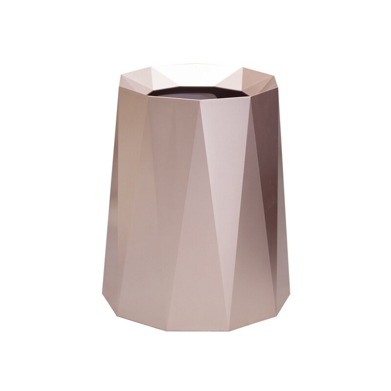 Poubelle de salle de bains en plastique doré, poubelle de luxe nordique murale ou sur pied, brosse de toilette en Silicone: Pink Trash can
