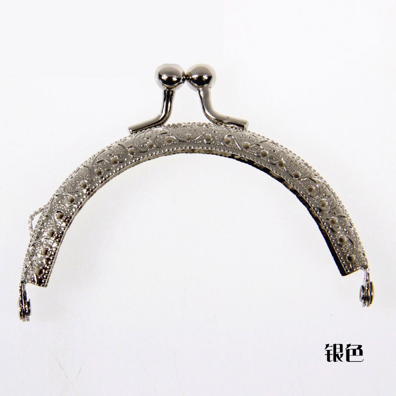 1pc 8.5cm Round Metal Frame for Purse Handle Clutch Bag Handbag Accessories DIY Purse Clasp Lock Metal Clasp Bags Hardware: Silver