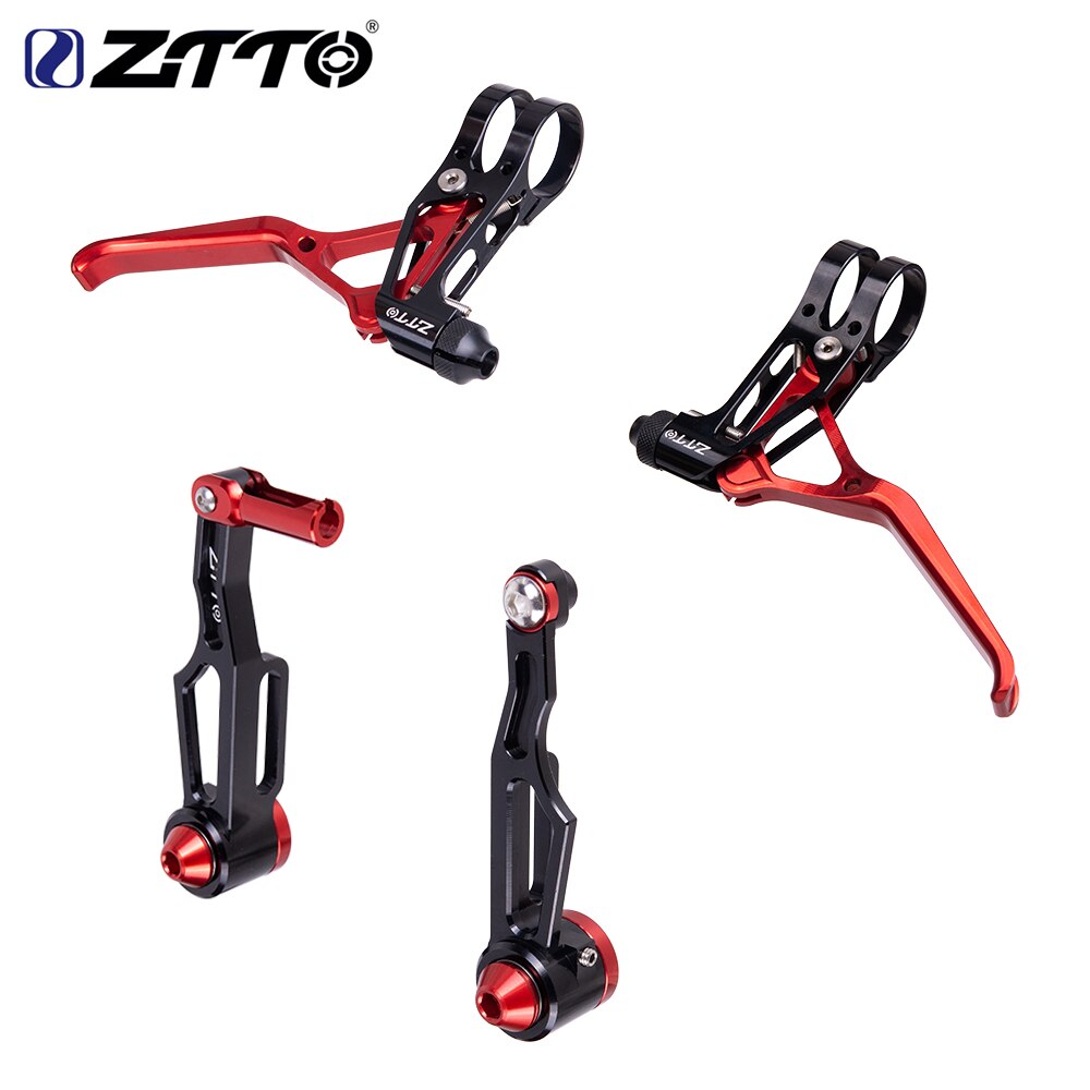 ZTTO 1 Pair Aluminum Bicycle Brakes V Brake Levers Brake Capliers Handle Mountain Cycling 2finger MTB Bike BMX V-Brake 4 Colors