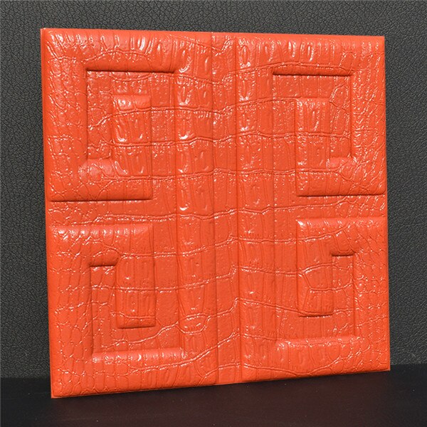 5 pièces 30*30 cm Crocodile Peau Soulagement 3D Tuile Flexible Autocollants Pour Le Fond de TV Auto-Adhésif Décor À La Maison Papier Peint Art décalque bricolage: red