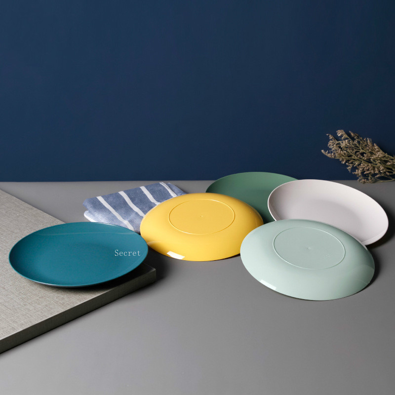 Keuken Plastic Voedsel Saus Schotel Kleine Azijn Smaak Board Snack Platen Creatieve Fruitschaal Imitatie Porselein Ronde Huishouden