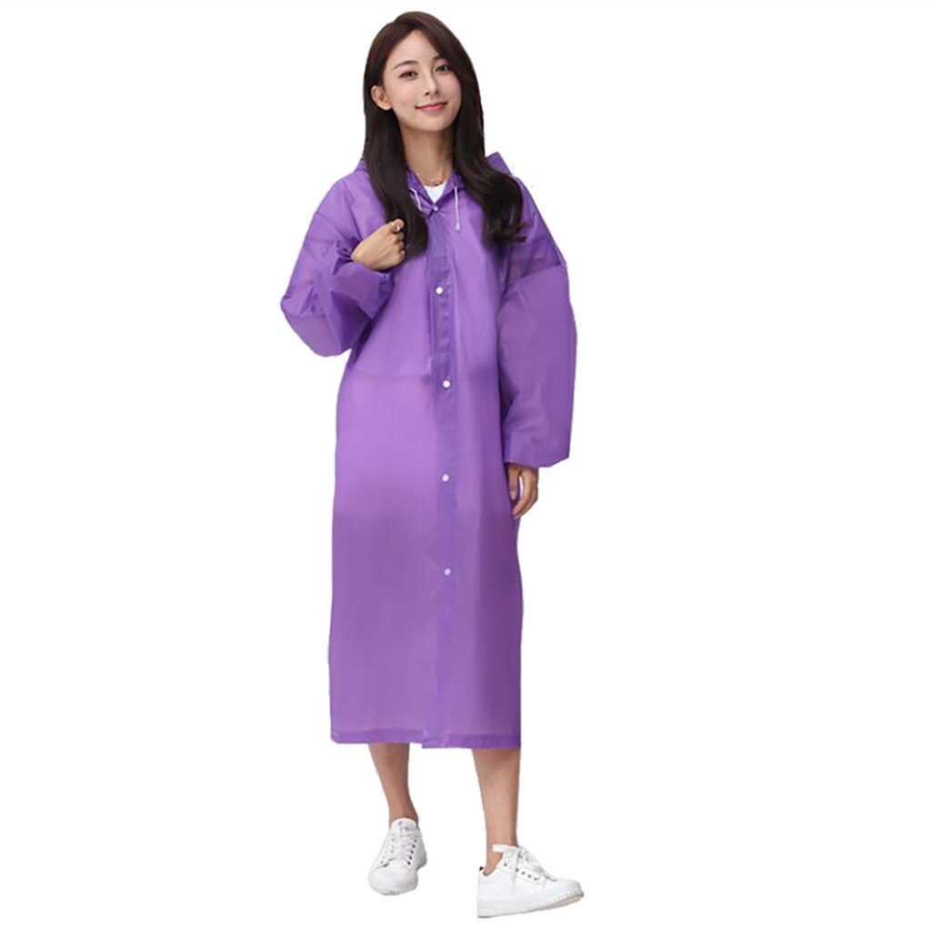 Raincoat Dress Women's Clothing Unisex Outdoor Travel Adult Raincoat Thick Transparent EVC Raincoat Pink Green: Purple