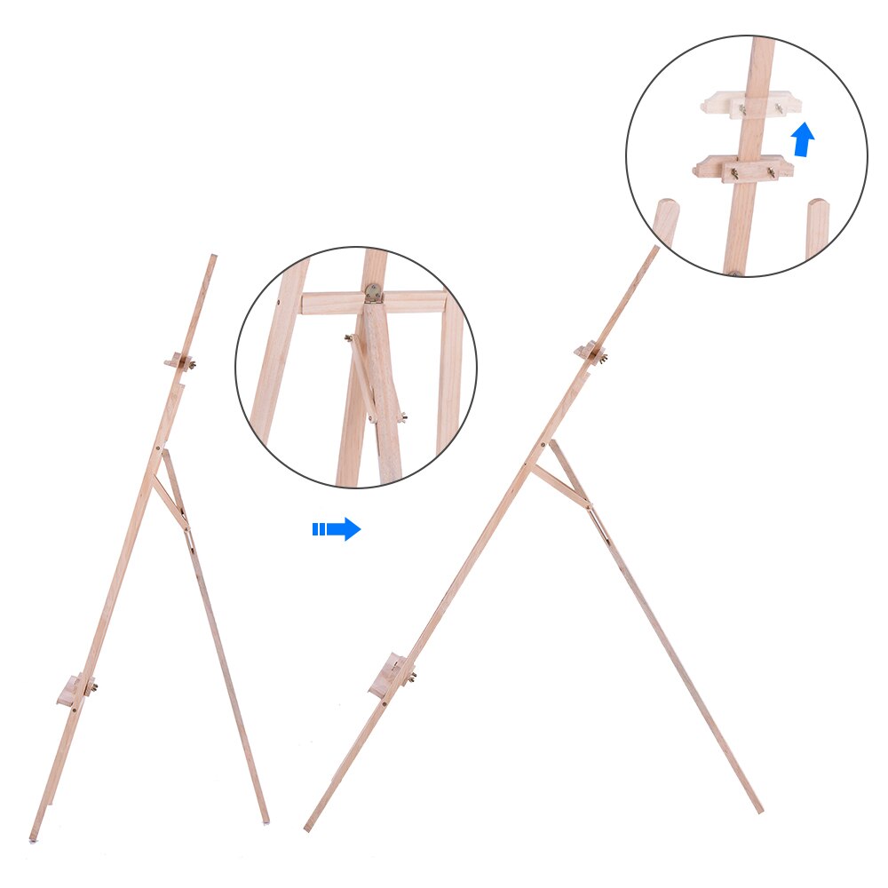 150cm/ 59 Inch Durable Art Artist Wood Wooden Easel Sketch Drawing Stand NZ Pine for Painting Sketching Display Exhibition
