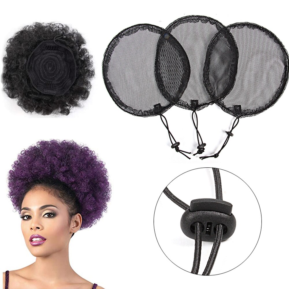 1pcs Round Ponytail Hairnet Wig Cap For Making Ponytail Afro Puff Bun Net Weaving Cap Wig Making Tool