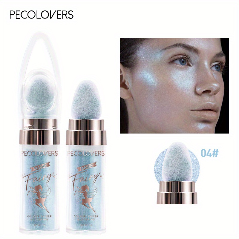 Fairy Powder Highlighter Stick, Shimmer Contour Blush Powder Contour Shading Glitter, Contour Brightening Makeup Highlighter: Light Grey