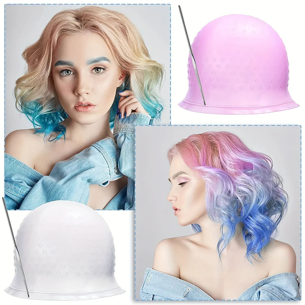 Gorro para teñir el cabello de silicona para salón, aguja reutilizable para teñir el cabello, sombrero para glaseado, tinte, herramienta de peinado, accesorios para el hogar