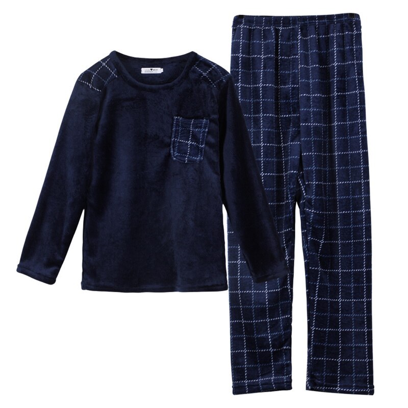Pajama Man Warm Sleepwear Men's Flannel Winter Thick Pajamas Men Long Sleeve Casual Men's Winter Pajamas Fleece Sleepwear XXXL