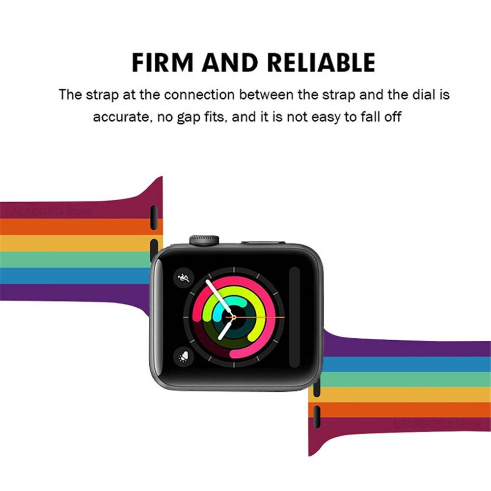 Arcobaleno Vigilanza Del silicone di sport Della Cinghia per iwatch Serie 5 4 3 2 1 di Mela guarda gruppo musicale 42 millimetri 38 millimetri 40 millimetri 44 millimetri Braccialetto Accessori