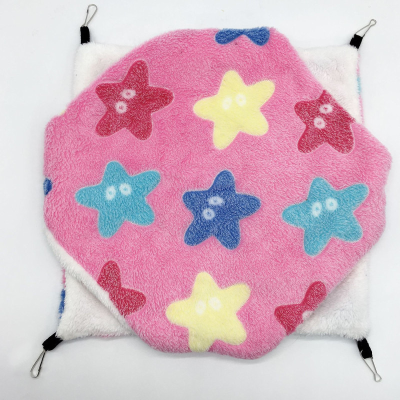 Gabbia per criceti a doppio strato Amaca per dormire Stampa Guinea maiale Vestiti Letto Amaca per roditori Gabbia per cincillà Piccola casa