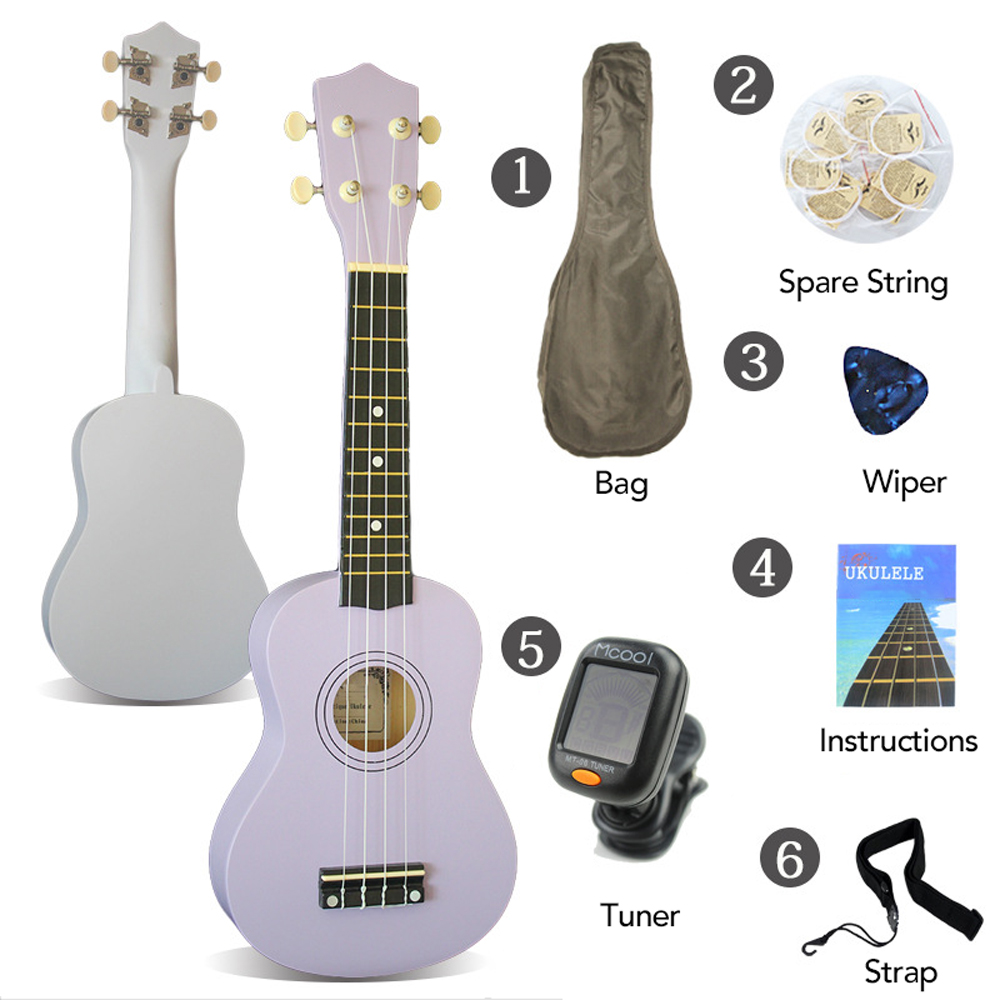Tenor 21" Soprano Ukulele Rosewood Acoustic Nylon 4 Strings Ukulele Bass Guitar Musical Instrument for NewPlayers