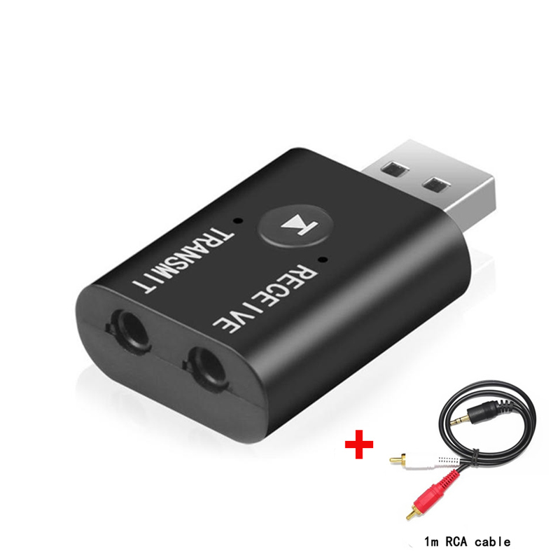 Adaptador de audio Bluetooth 2 en 1 de VAORLO, receptor y transmisor inalámbrico estéreo 3D con entrada auxiliar USB de 3,5 mm para kit de coche, PC, TV, altavoz y amplificador: Gris oscuro