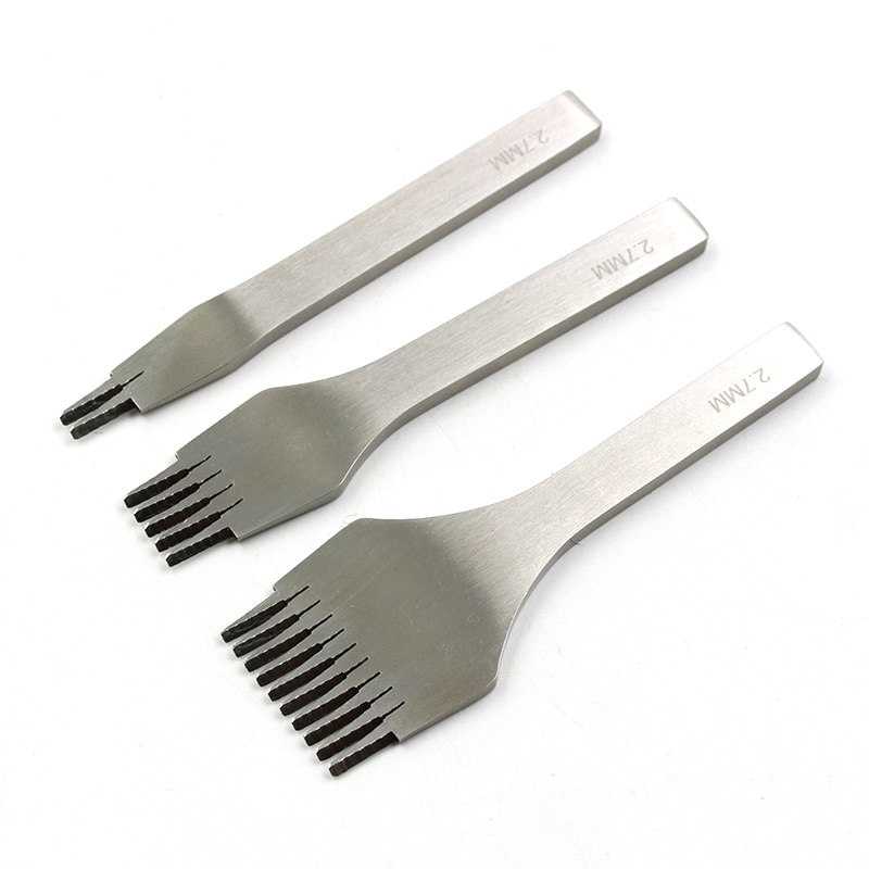 Leer Stiksels Punch Tool Beitel Leer Perforators Gereedschap Set Craft Gepolijst Gaffel Vetersluiting Stitch DIY (2.7 3.0 3.38 3.85) mm