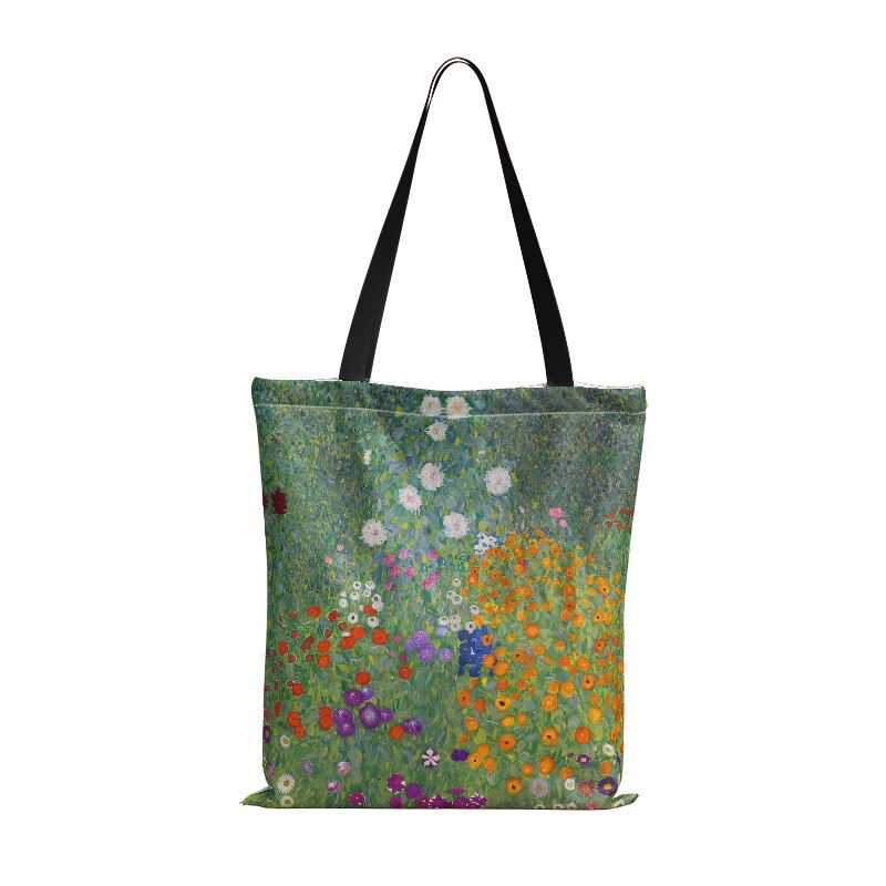 Borse Shopper in stoffa per pittura a olio per donna borsa pieghevole in tela per Shopping di grande capacità: style13