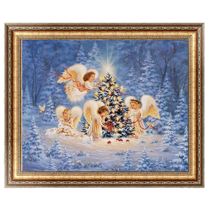 DIY 5D Christmas Angels&Xmas Tree Embroidery Diamond Painting Cross Stitch Decor: Default Title
