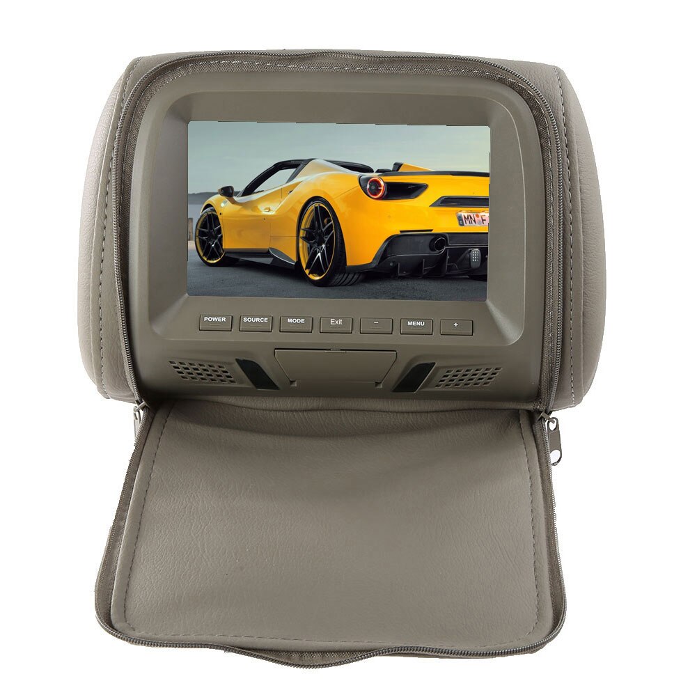 Universal 7 inches Automobile Car Headrest Monitor Rear Seat Entertainment Multimedia Player General AV USB SD MP4: Grey