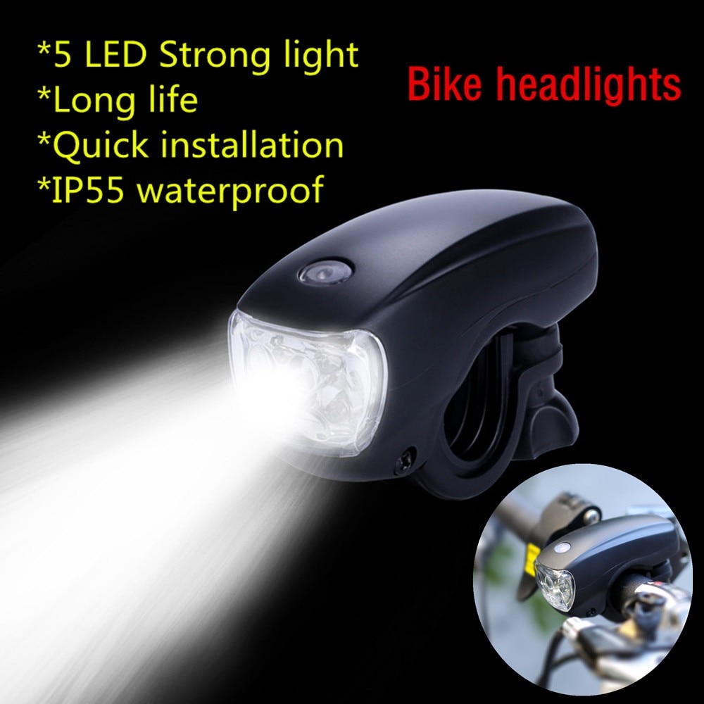 Fietslamp fiets fiets super helder 5 led koplamp lamp zaklamp fietslamp fietslicht #40: Default Title