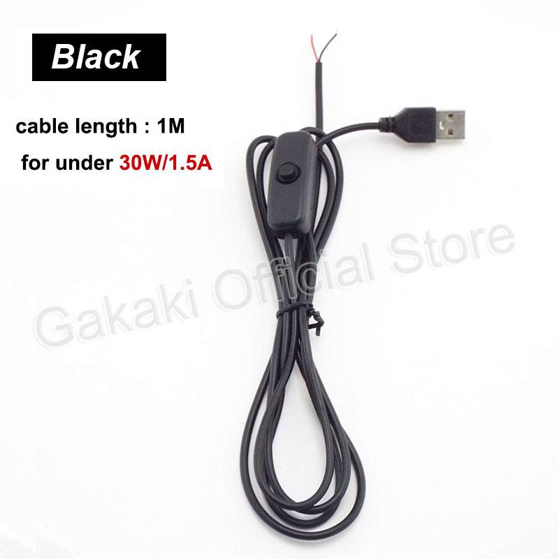 LED-strip USB-connector Kabelverlenging 2-pins voedingsdraad aan/uit-schakelaar Elektrische 5V-draad voor LED-verlichting