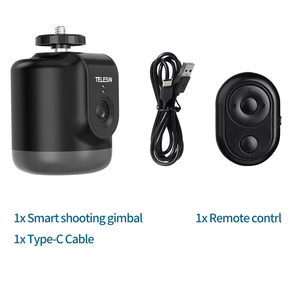 TELESIN AI Smart Shooting Gimbal Selfie 360° Rotation Auto Face Tracking Holder Camera Phone Vlog For GoPro 10 DJI Osmo Action: Package A