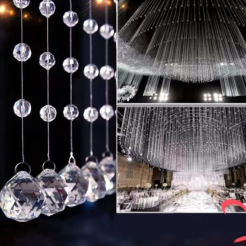 Kunstmatige Kristal Kralen Strengen Clear Glas Kralen Opknoping Gordijn Kroonluchter Ornamenten Deur String Opknoping Plafond Decoratie