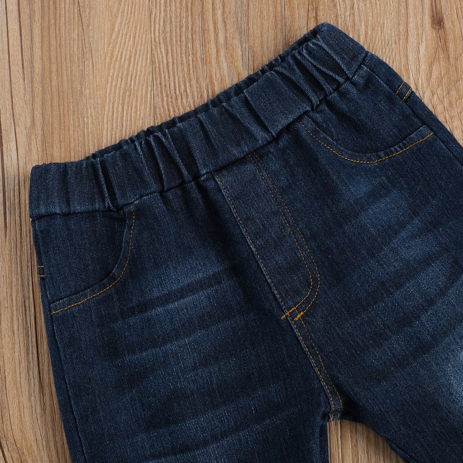 Emmababy Autumn 2-7Y Kids Toddler Baby Girls Leopard Print Flared Jeans Pockets Pants Denim Boot Cut Long Trousers