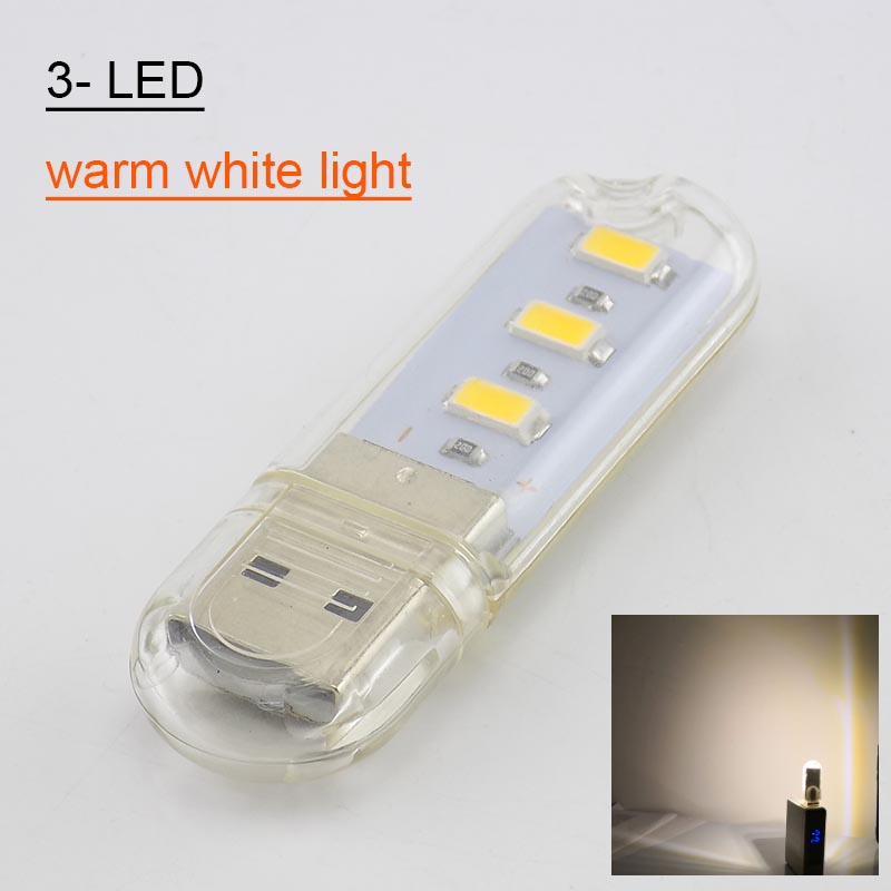 Mini lámpara LED USB de 5V, linterna de lectura de libros, iluminación de luz nocturna para banco de energía, iluminación para ordenador, portátil, PC y portátil: Naranja