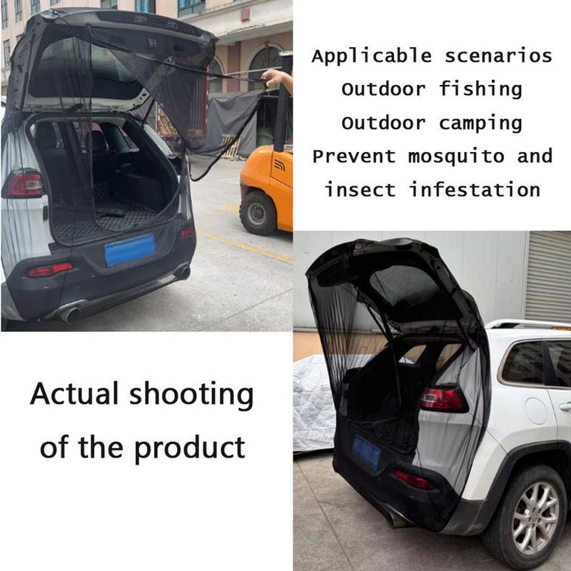 SUV Trunk Mesh Net com Zíper Bidirecional, Anti-UV, Telas Magnéticas Respiráveis, Rede de Porta Traseira, Proteção Solar