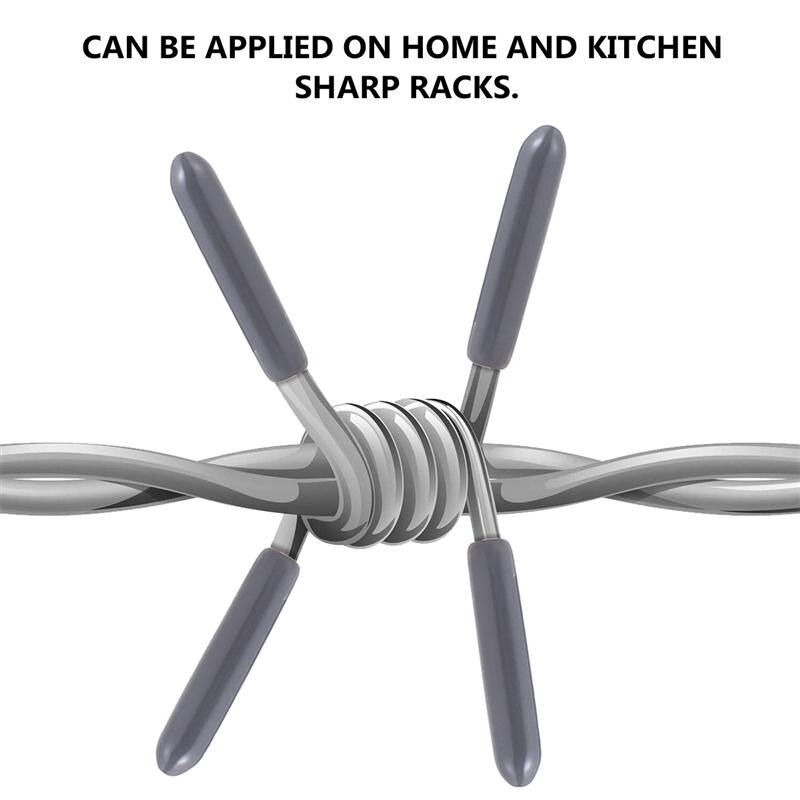 200PCS Dishwasher Rack Caps Tip Tine Cover Cap Flexible Round End Caps Dishwasher Tip Protective Cap Set (Grey)