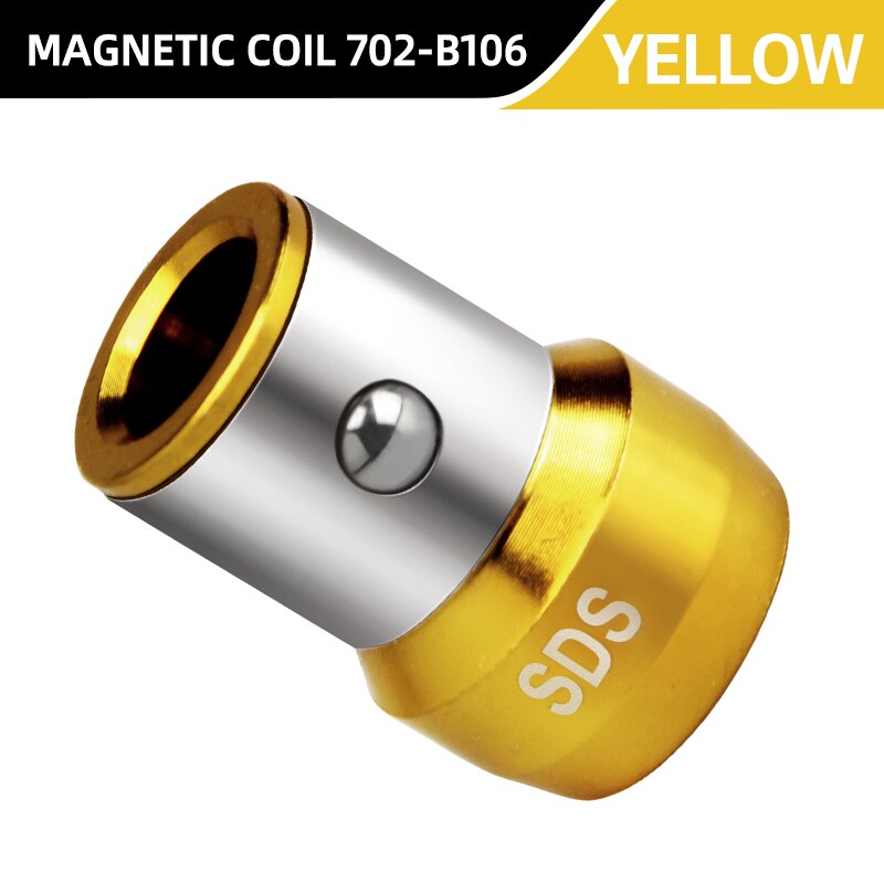 Wosai universal magnetisk ring legering magnetisk ring skruetrækker bits stærk magnetizer borebit batch hoved magnetisk ring: Gul