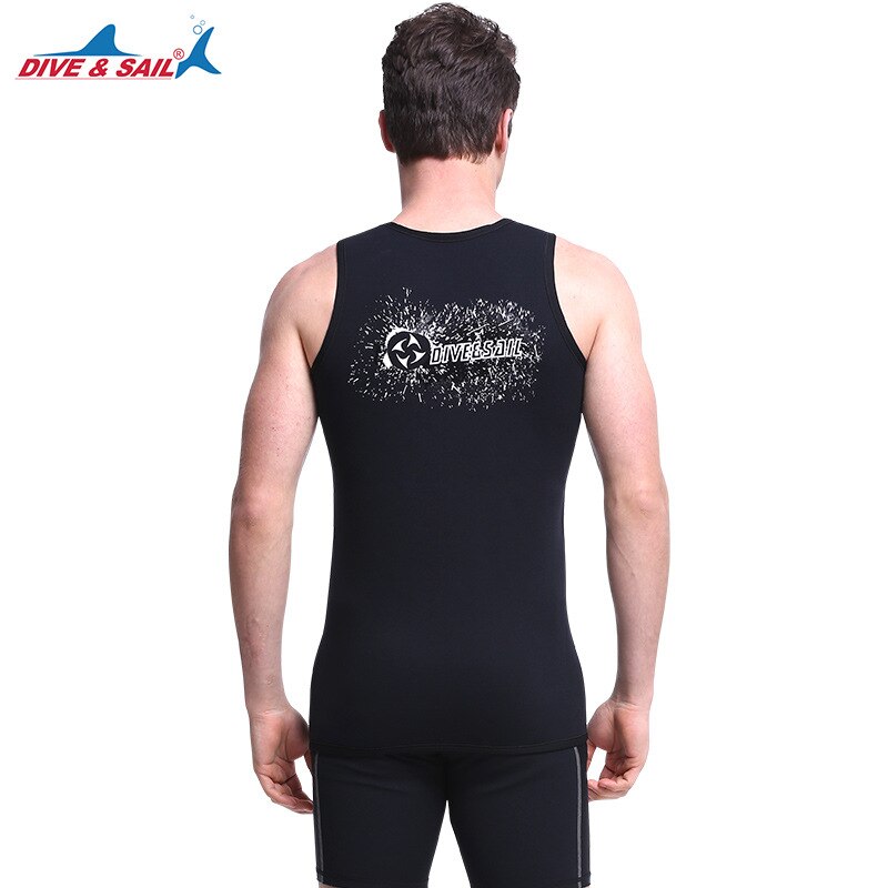 Dive & Sail Mannen 3 Mm Neopreen Wetsuit Vest Met Rits Mouwloze Duiken Jumpsuit Surfen Rashguard Onderwatervissers Warm shirt