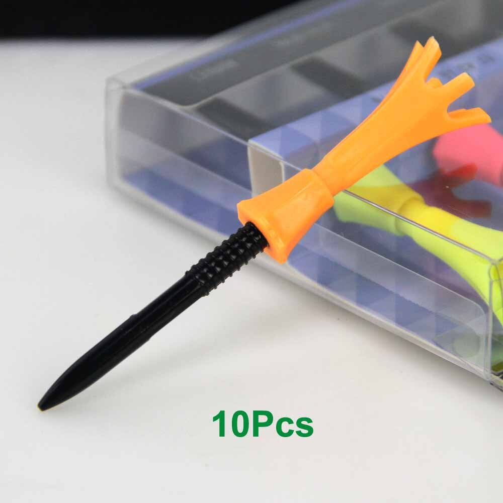 10Set Verstelbare 80Mm Training Golf Tee Bal Houder Self Staande Praktijk Anti-Vliegende Accessoires Bal Studs Tees: Oranje