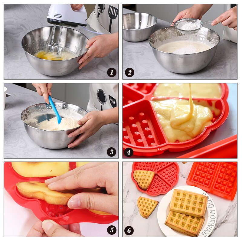 Fais Du-molde de silicona para gofres, herramientas para hornear, en forma de corazón, accesorios de cocina antiadherentes para hornear, DIY
