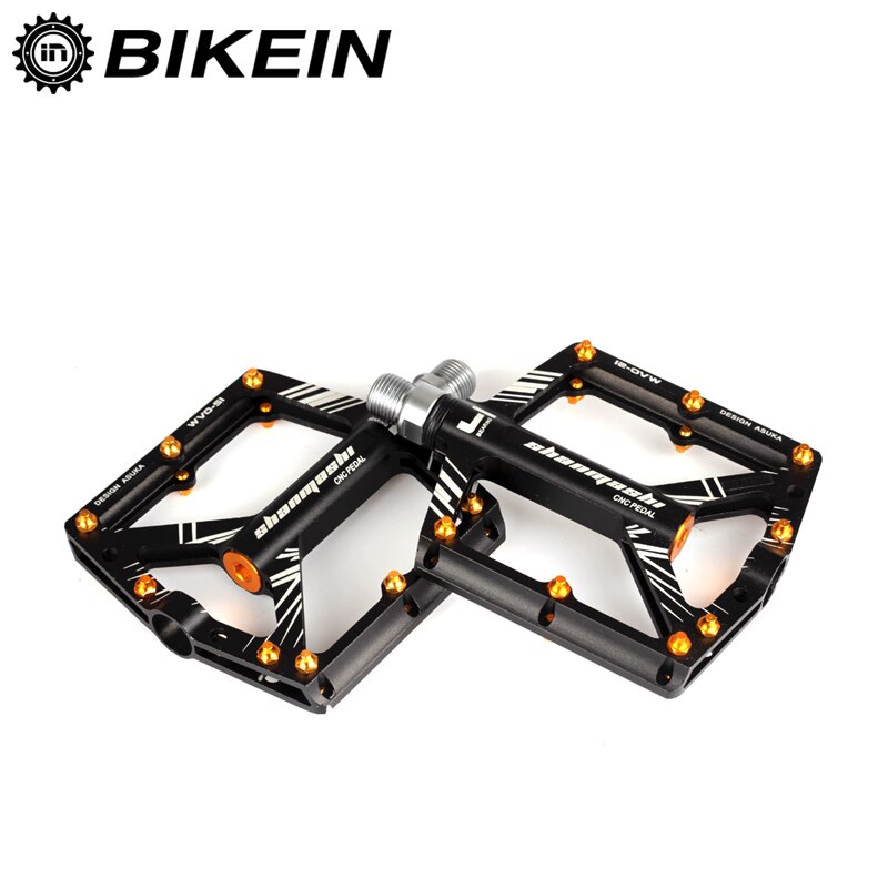 BIKEIN Ultralight Cycling Bicycle MTB CNC Aluminum Pedal 4 Sealed Bearing Pedals Flat Pedals Mountain Bike Parts 7 Colors 310g