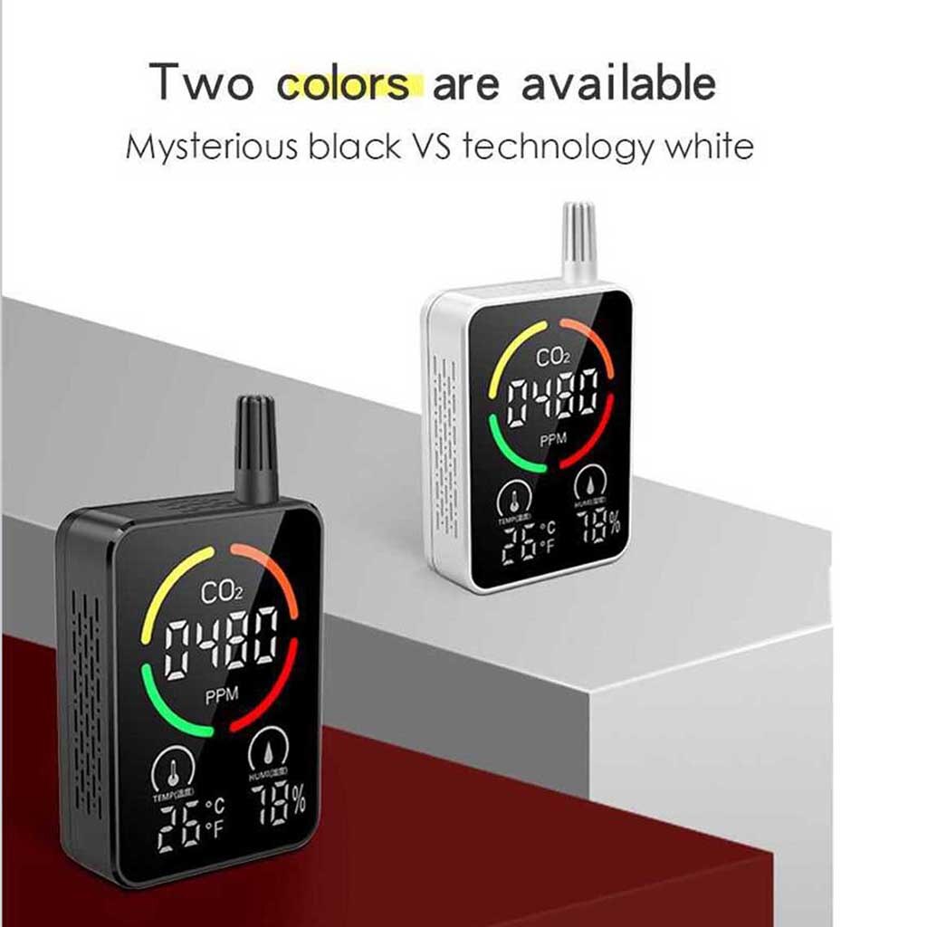 Carbon Dioxide CO2 Detector Monitor Meter Tester Sensor Temperature Humidity Indoor NDIR Air IAQ Portable