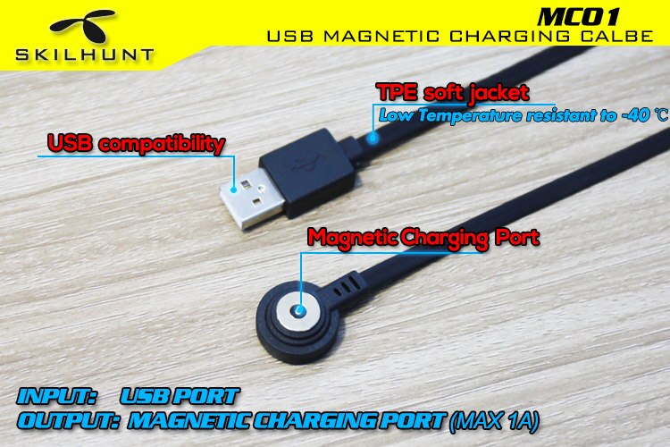 SKILHUNT MC01 USB magnetische oplaadkabel Geschikt voor SKILHUNT H03RC M200