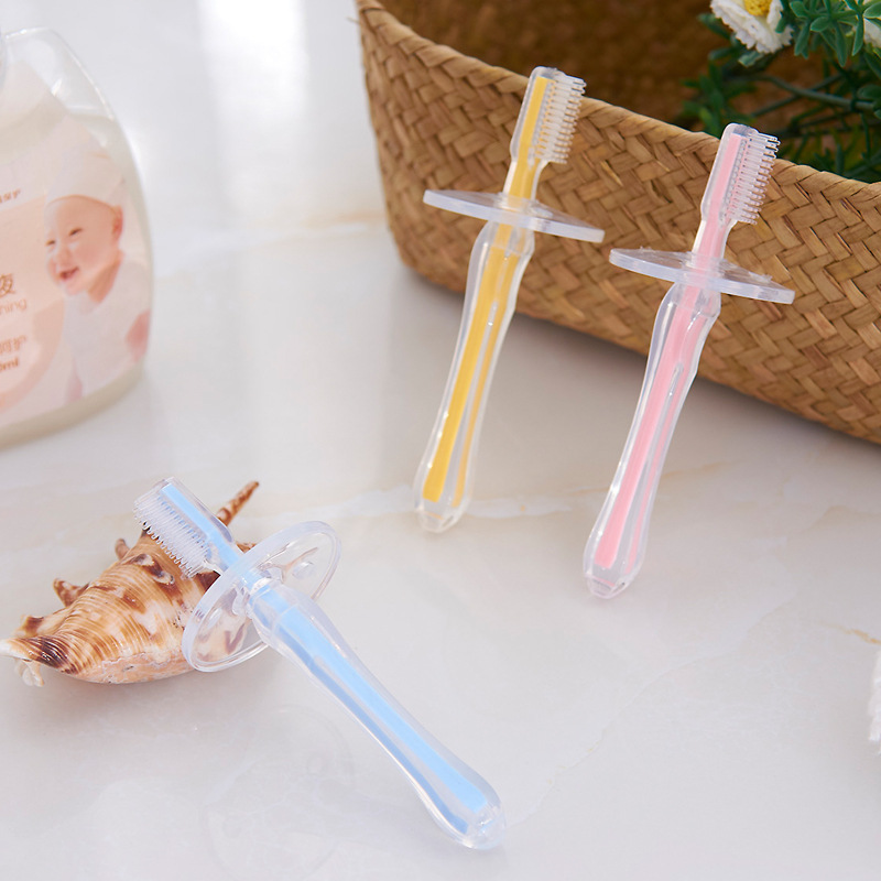 Infant ru ya shua Baby Infants 0-1-2-3-Year-Old Soft Training Practice Soft Bristle Silica Gel CHILDREN'S Toothbrush