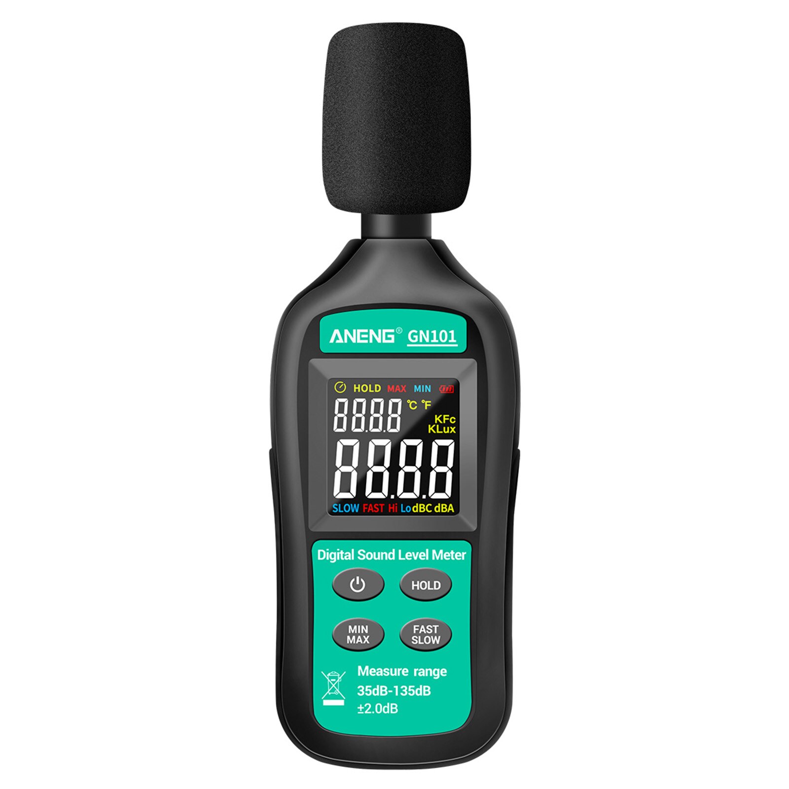 Aneng Noise Meter 35db-135db Decibel Meter Sound Level Meter Decibel Monitor Noise Tester Huishouden Noise Meetinstrument
