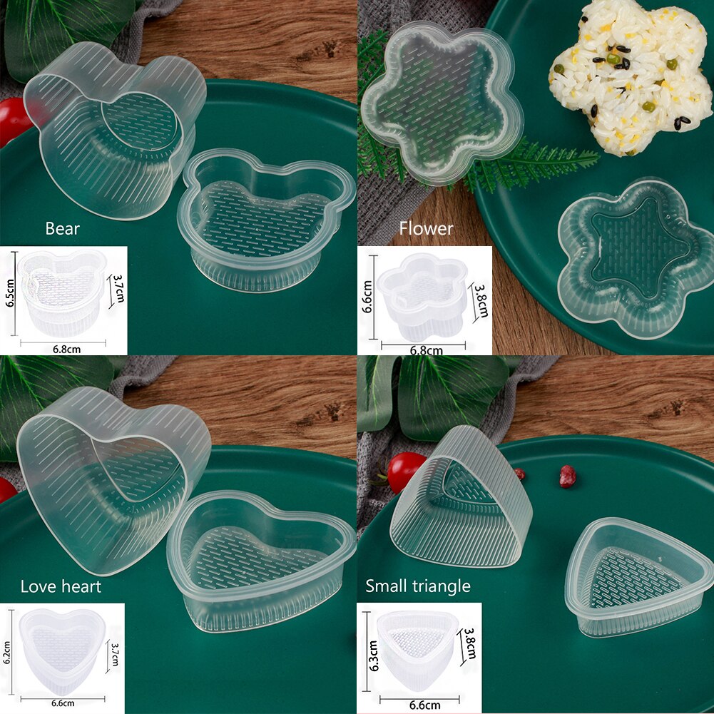 Sushi Maker Equipment Kit,Japanese Rice Ball Cake Roll Mold Sushi Multifunctional Mould Making Sushi Tools Kitchen DIY Set: 4pcs package 2